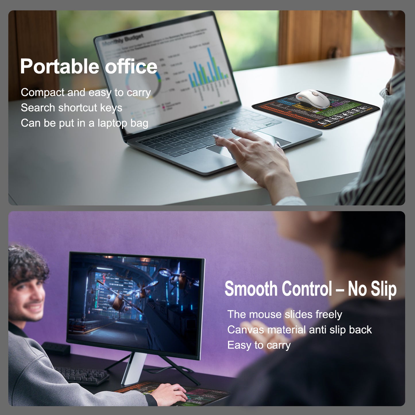 Mouse Pad with Windows Shortcuts – Small Windows Cheat Sheet Desk Pad – 11.8"x9.8" Portable Computer Mousepad – Gaming, Office, Waterproof, Non-Slip, Stitched Edges Visit the Kinevolve Store